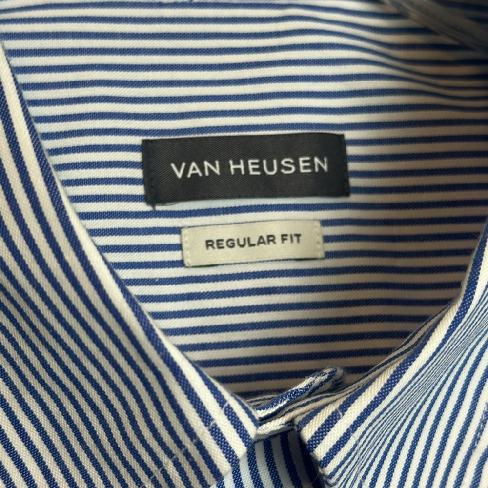 Van Heusen Blue Dress Shirt Classic Collar Long Sleeves XXL - Picture 6 of 14